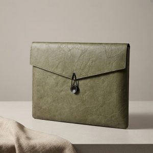 női bőr laptoptok borítéktáska filc béléssel 13-16 hüvelykes ütésálló vékony tok irodai vállalkozásoknak — Light Green / S