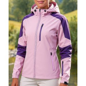 Női Vjetrovka Softshell dzseki Planinarska jakna Külső Vízálló Szélbiztos Túrafelszerelések Túraruházat Tavasz Ősz Felsők Halászat Kempingezés / Túrázás / Barlangászat Futás Kollázs Rózsaszín Kék — Purple / S