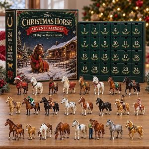 Lovas adventi naptár 2026, miniatűr lovakkal és lovasokkal — 24 nap