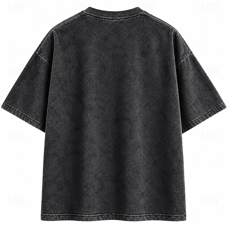 Men's Cat Funny Slang Heavyweight T-shirt Short Sleeve T shirt DTG Crew Neck Shirt Fashion Daily Retro Vintage Street Holiday Black Spring & Summer Clothing Apparel S M L XL XXL — Black / S - Image 2