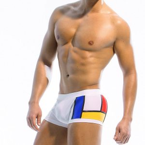 Férfi Úszónadrágok Fürdőnadrág Kollázs Ultra könnyű (UL) Gyors szárítás Kényelmes Deszkás short Fürdőruha Szörfözés Vízi sportok Úszás Nyár — Fehér / M